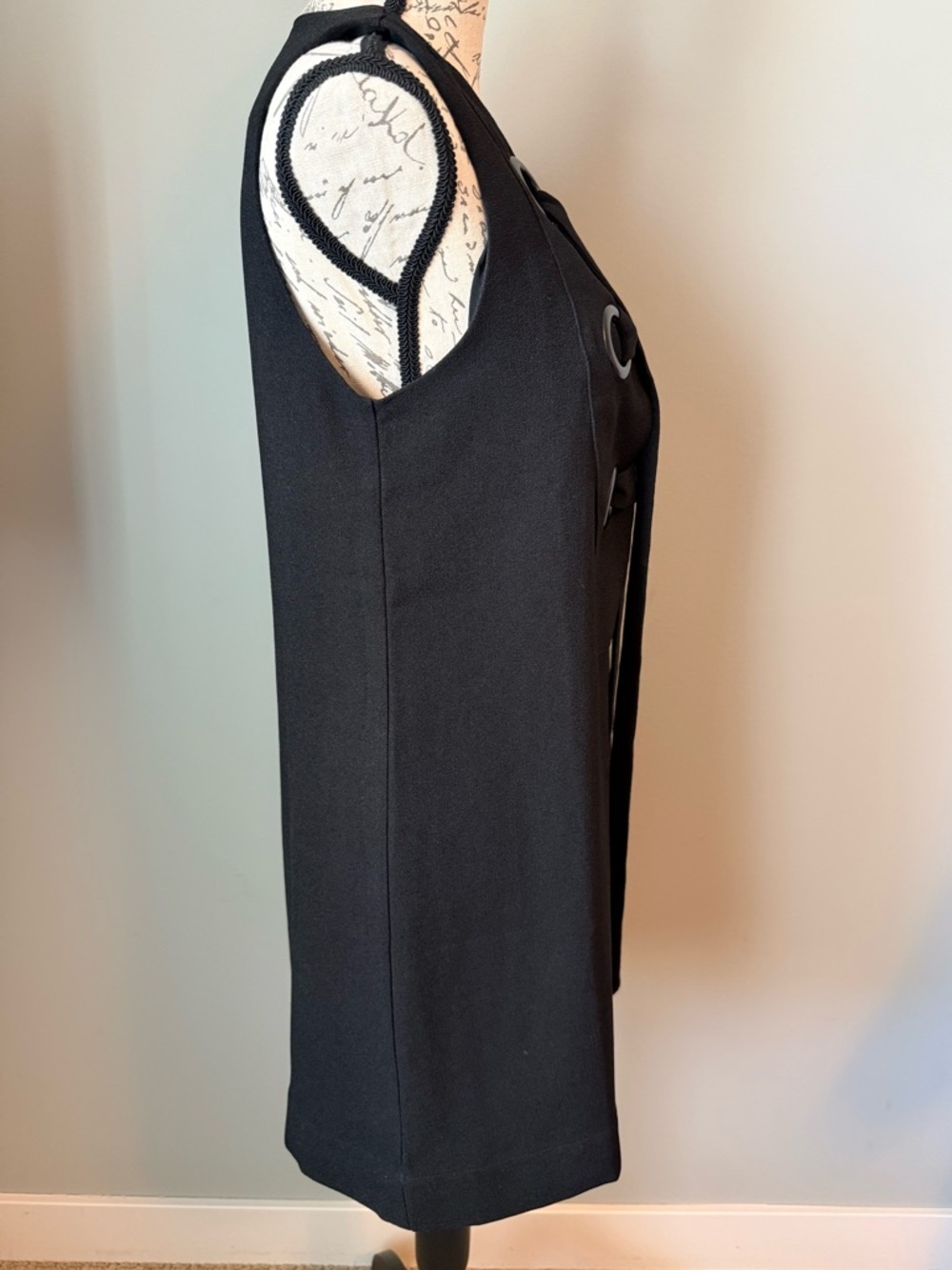English Factory Black Grommet Lace Up Mini Shift Dress Sleeveless, small - Picture 5 of 6